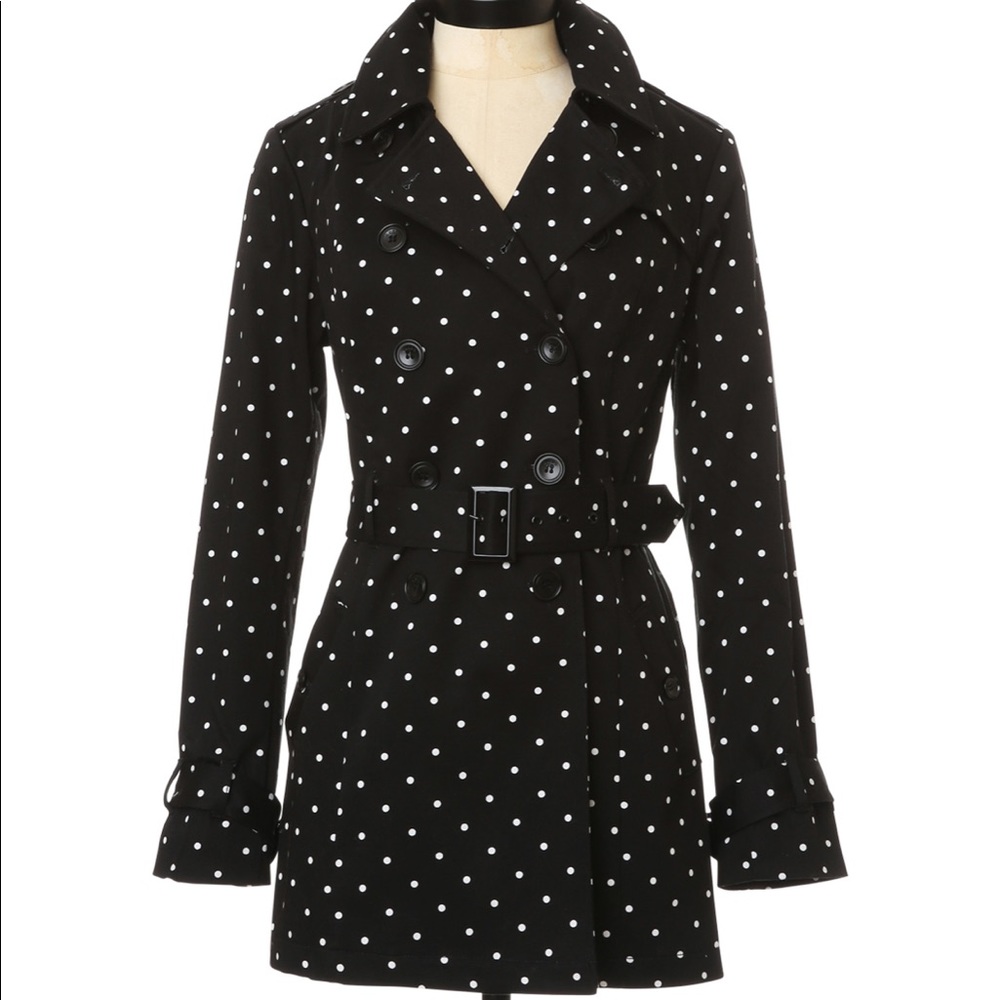 Guess Polka Dot Trench Coat Size:S